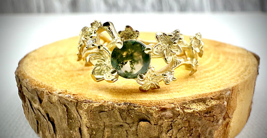 ✨️Bague agate mousse et diamants