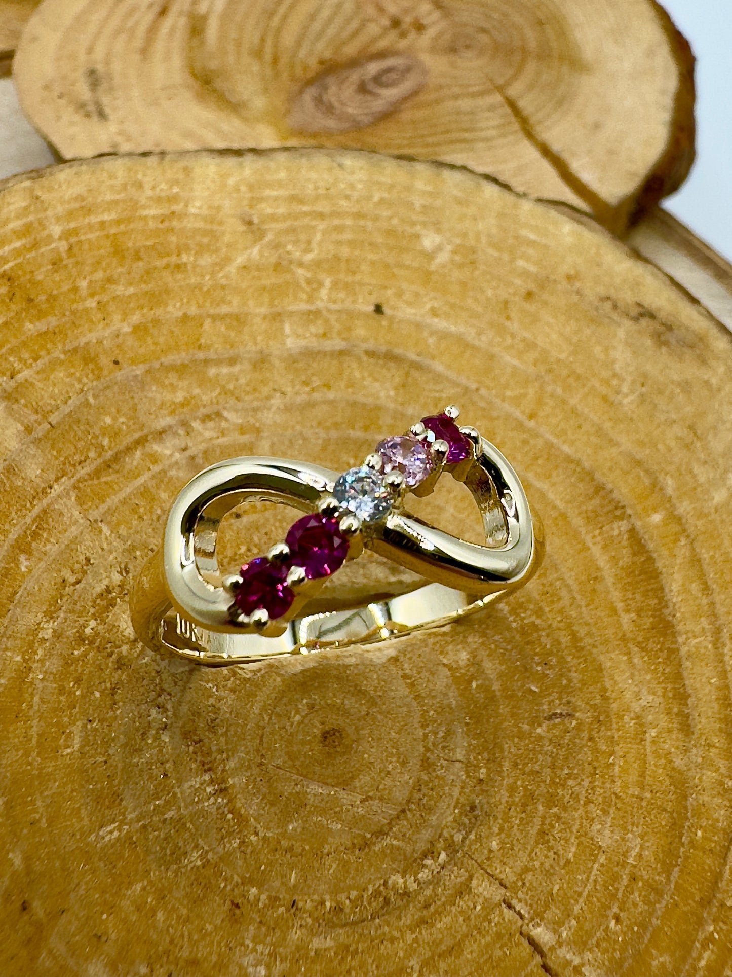 💍Bague infini / familiale en or 10K modifiable