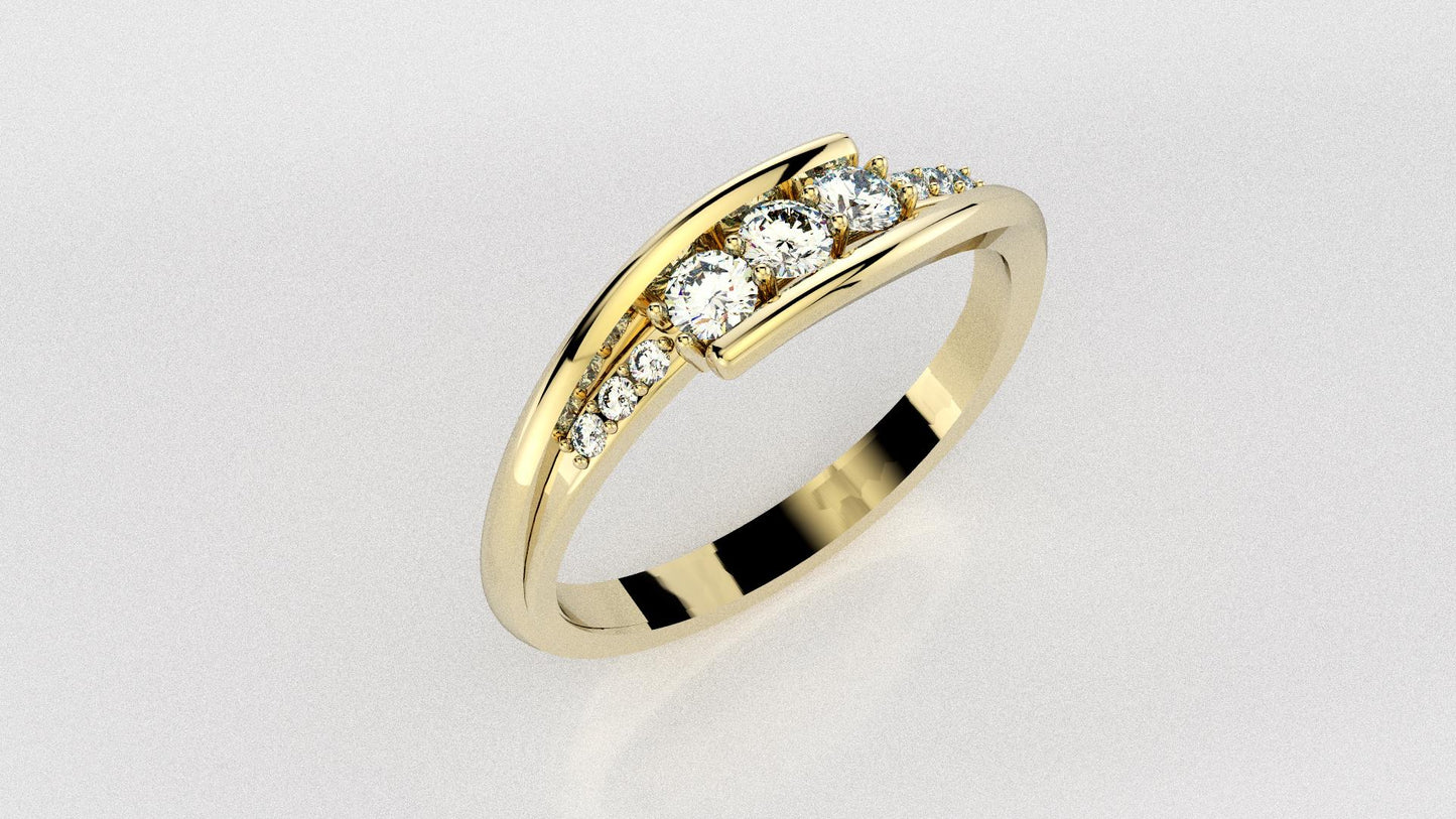 Bague à bordures avec pierres