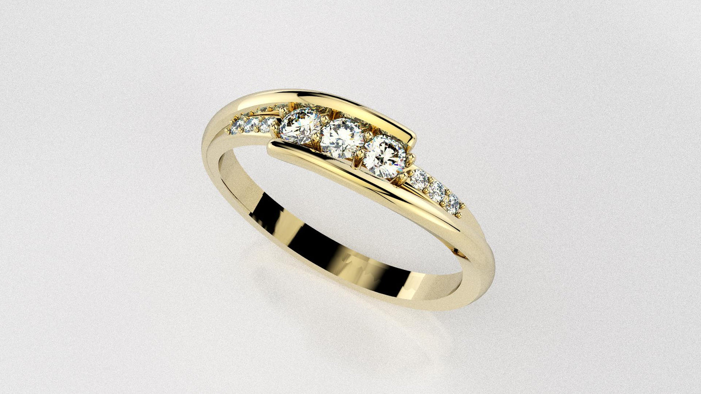 Bague à bordures avec pierres