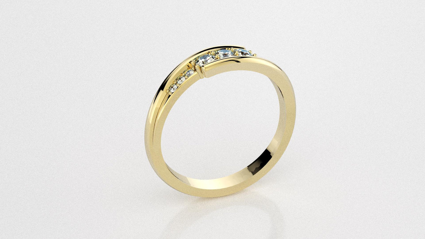Bague à bordures avec pierres