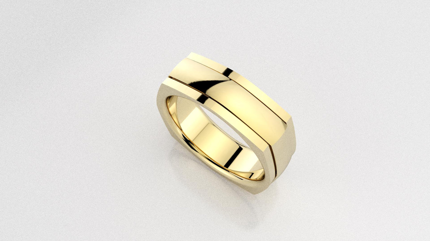 💍Jonc pour homme effet carré