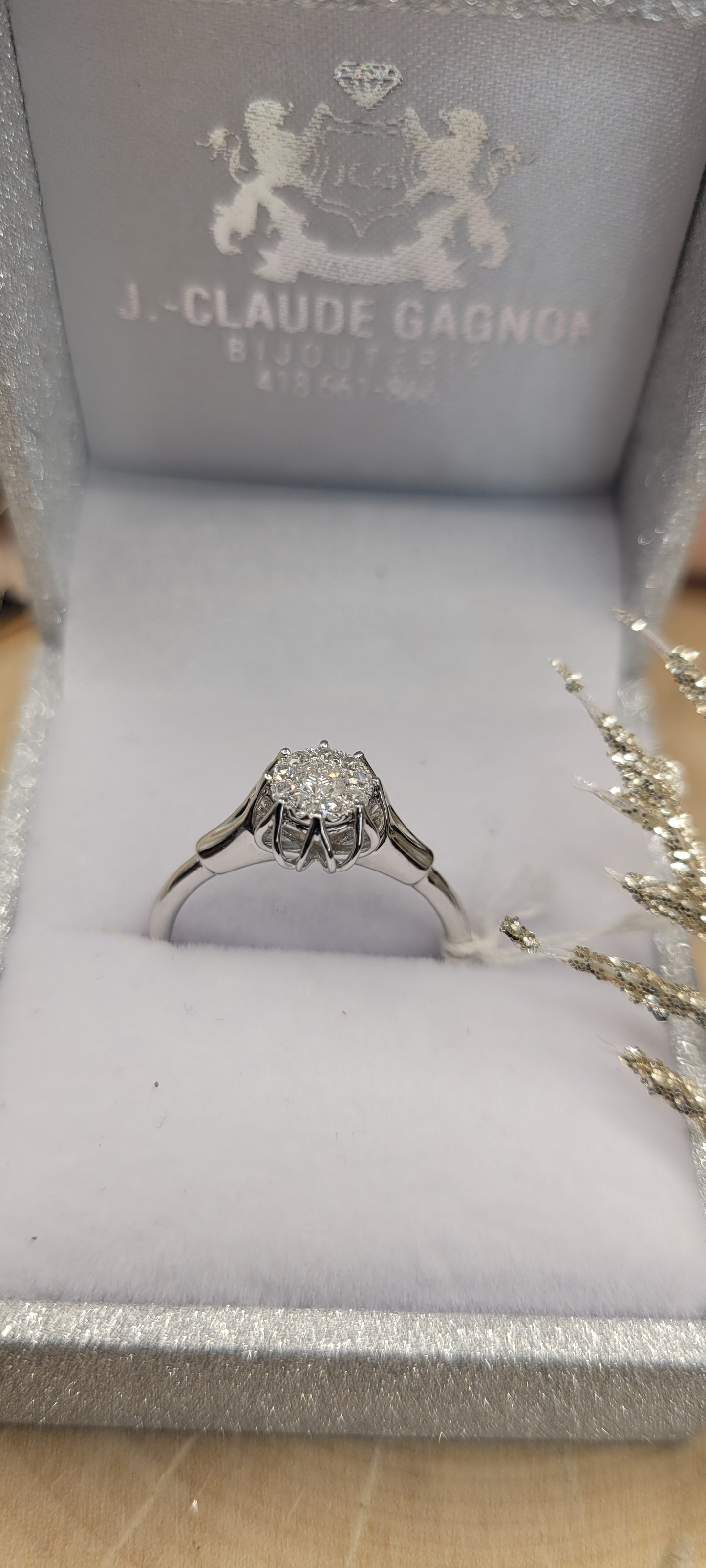 ✨ Bague solitaire en or blanc 14k– 2.17 ct de diamant