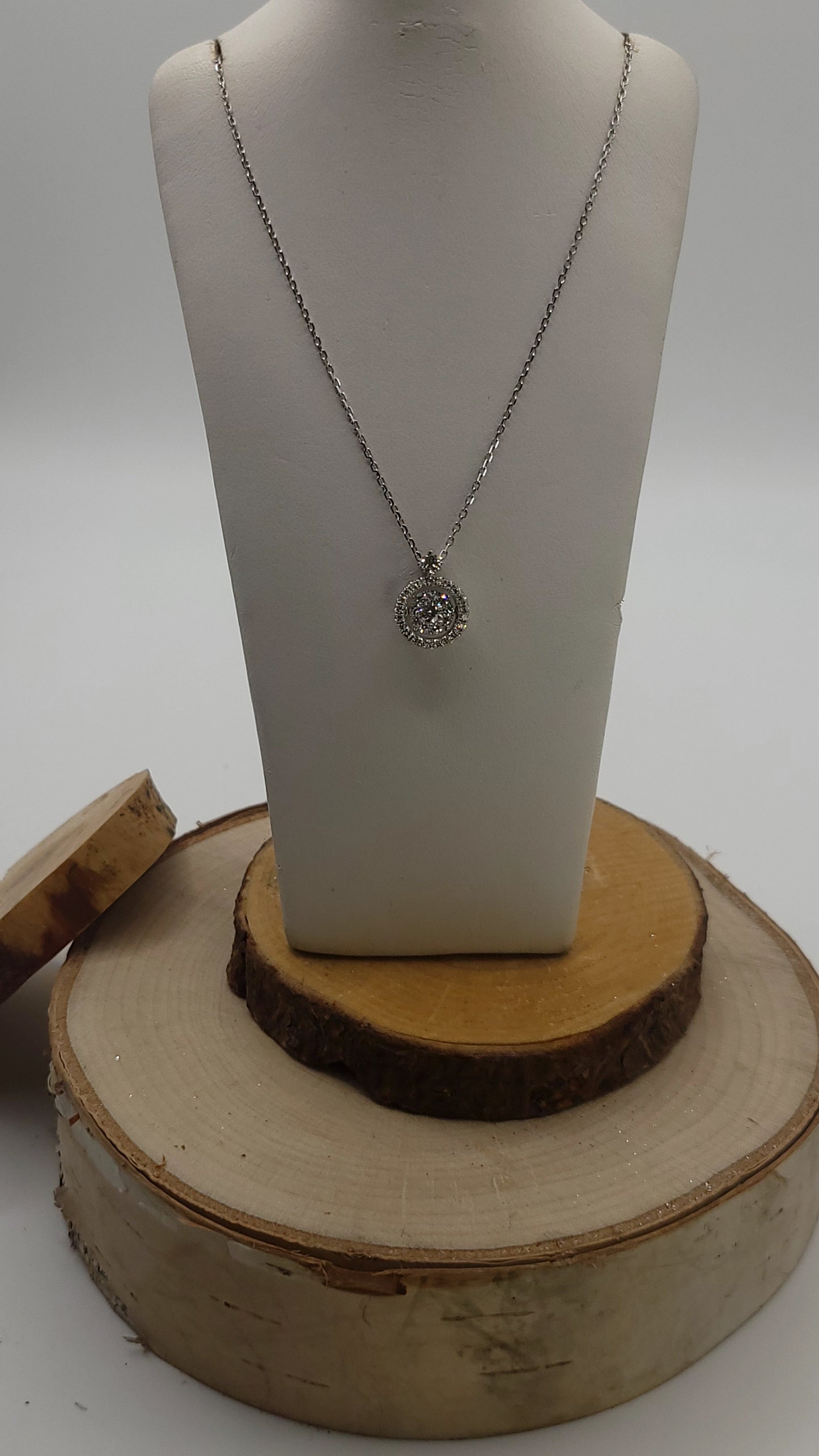 📿Pendentif or blanc + diamants