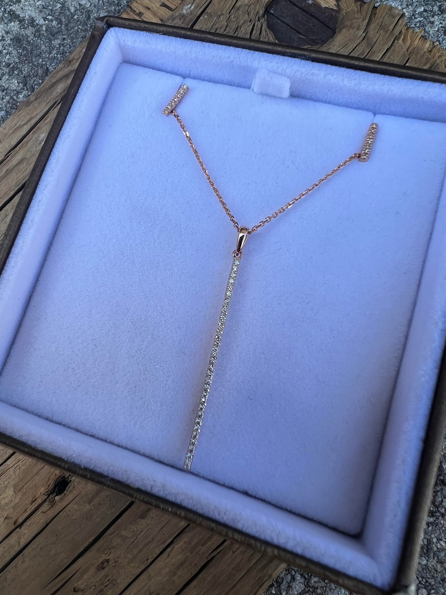 Ensemble en or rose avec diamants