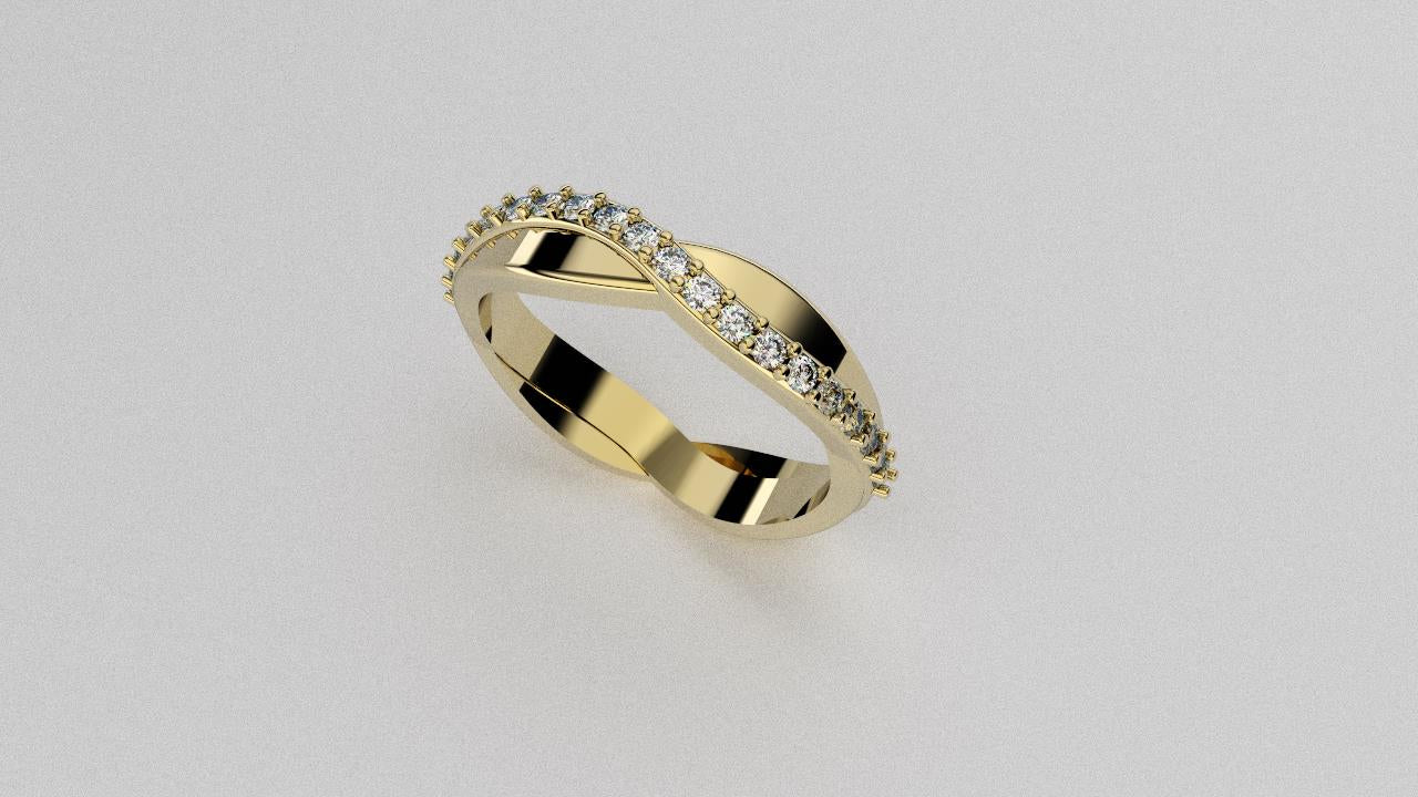 Bague semi-éternité croisée
