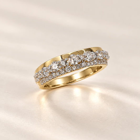 Jonc semi-éternité - diamants ronds brillants de laboratoire