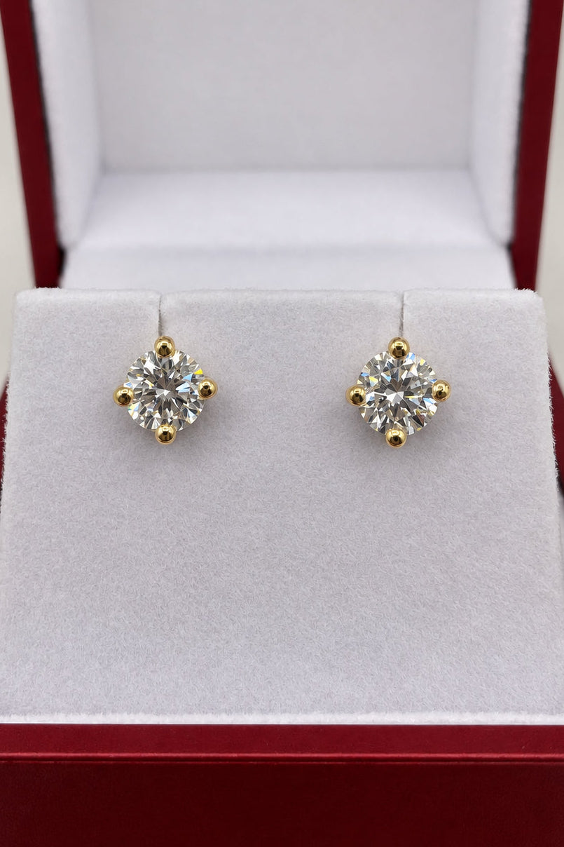 Solitaire earring - 10k gold with lab-grown diamonds