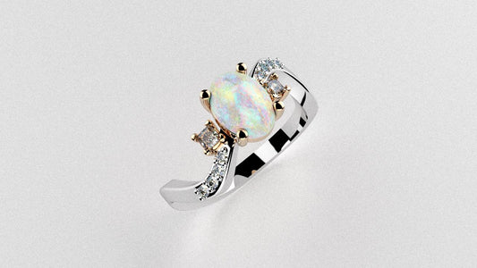 Bague opale éthiopienne