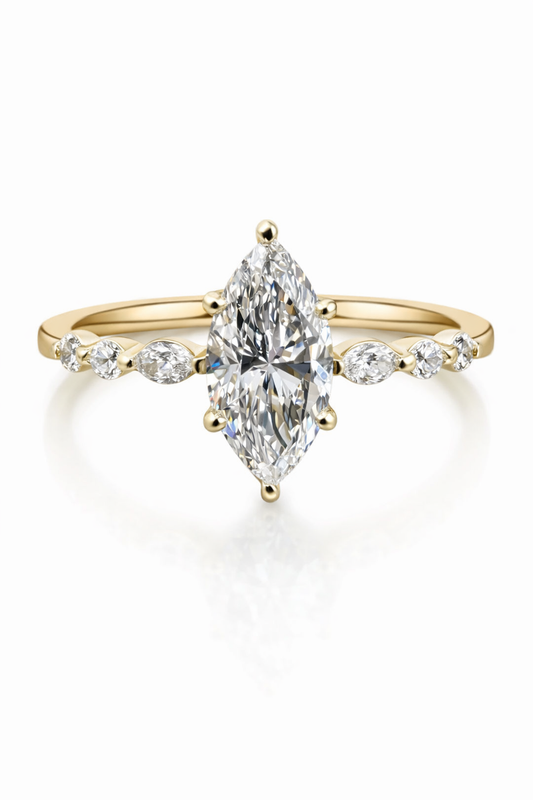 💍Bague Élégance Marquise – Diamants de laboratoire 1ct + 0,25ct