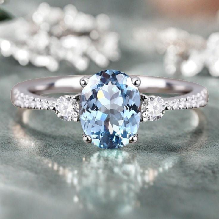 Dépôt – Fabrication d’une bague avec aigue-marine et jonc assorti