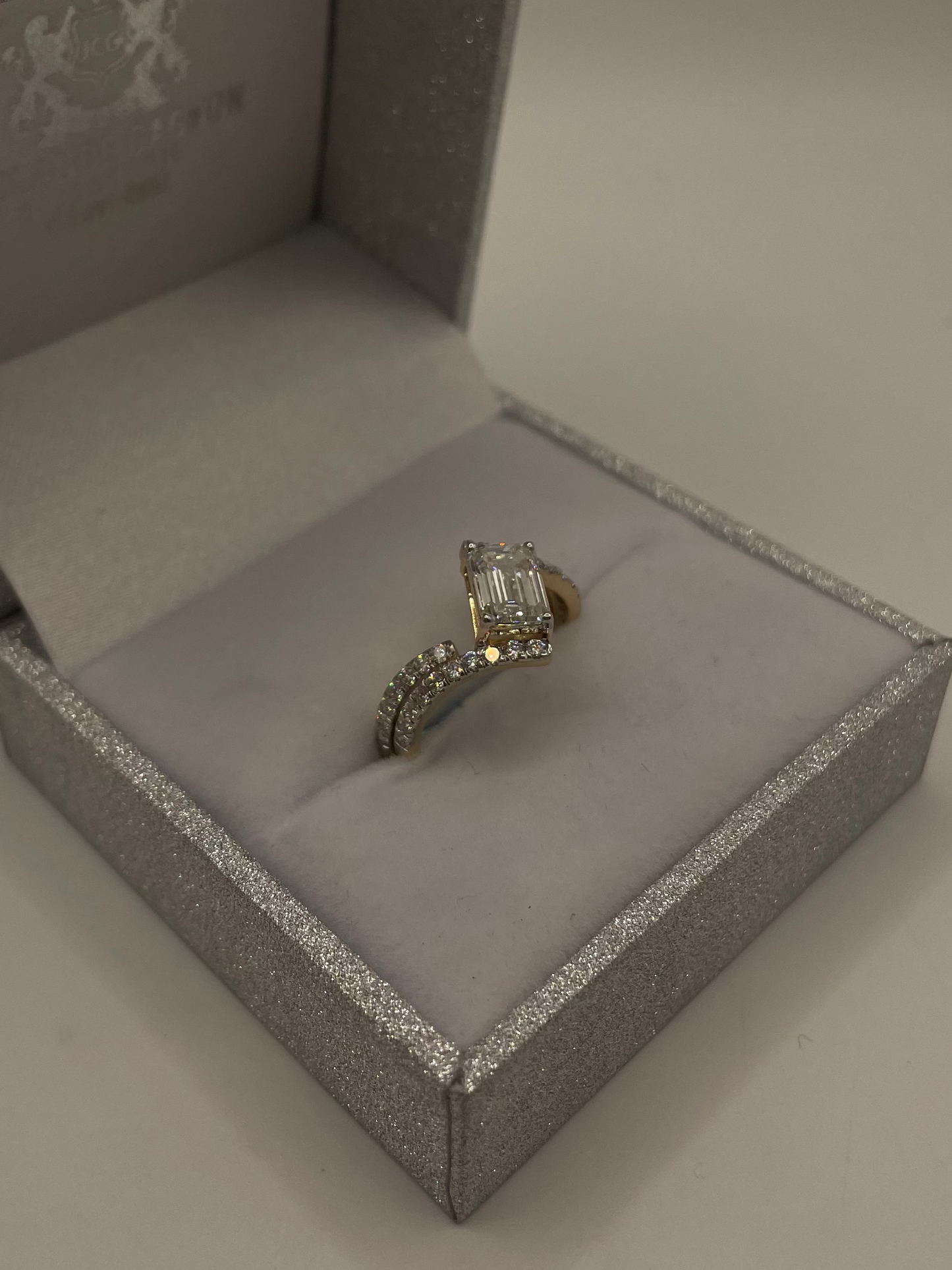 Ensemble de bague avec diamant laboratoire en or jaune 14k