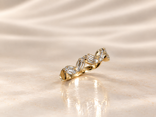 Jonc semi-éternité - diamants laboratoire