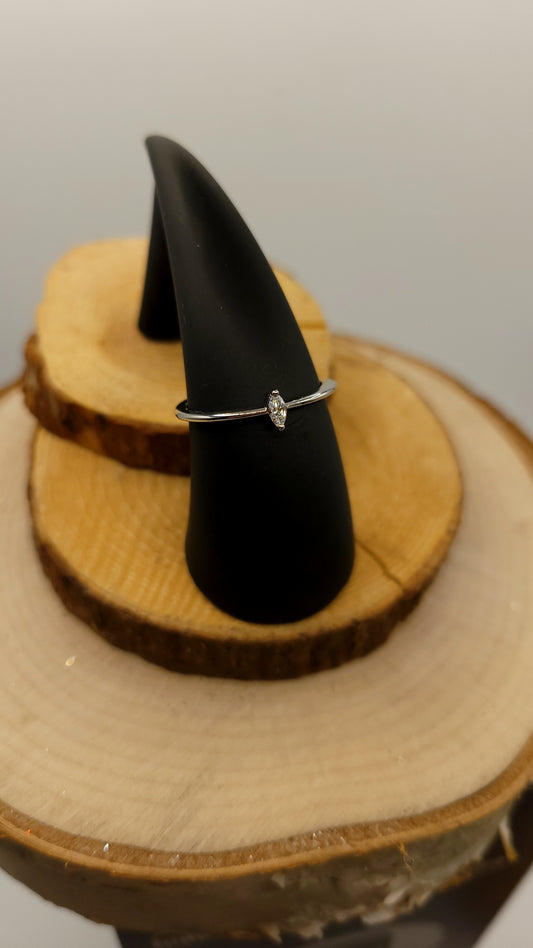 ✨️Bague Marquise- en or blanc 10k