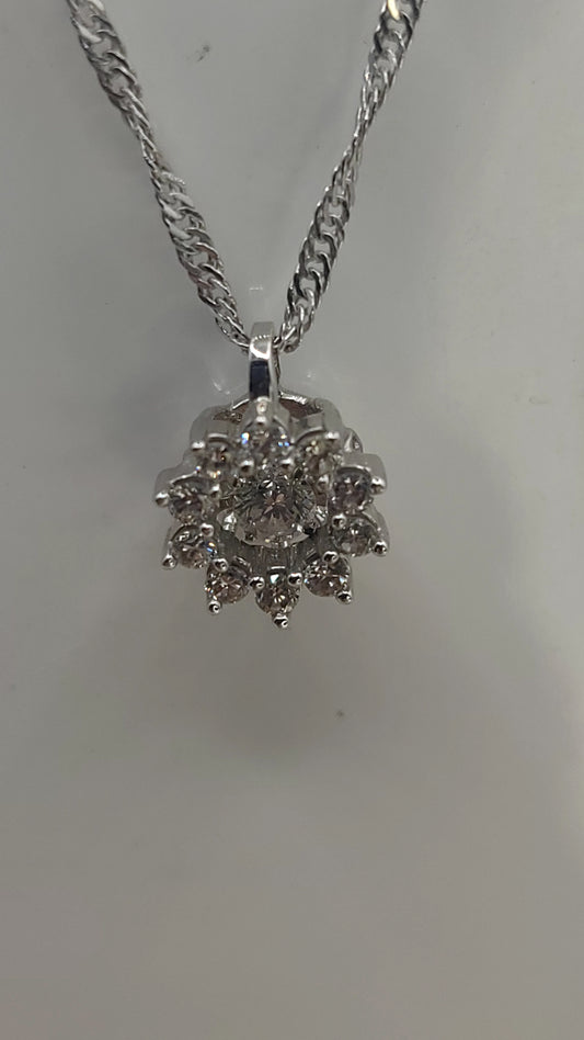 📿Pendentif diamant or blanc