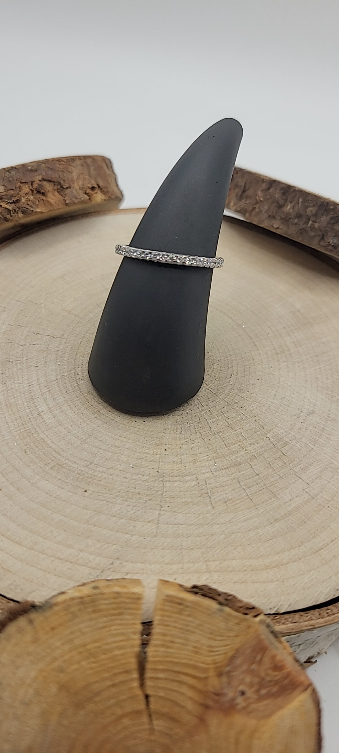 ✨️Bague Semi-Éternité en Or Blanc 14K – 21 Diamants Lab, 0,25 ct