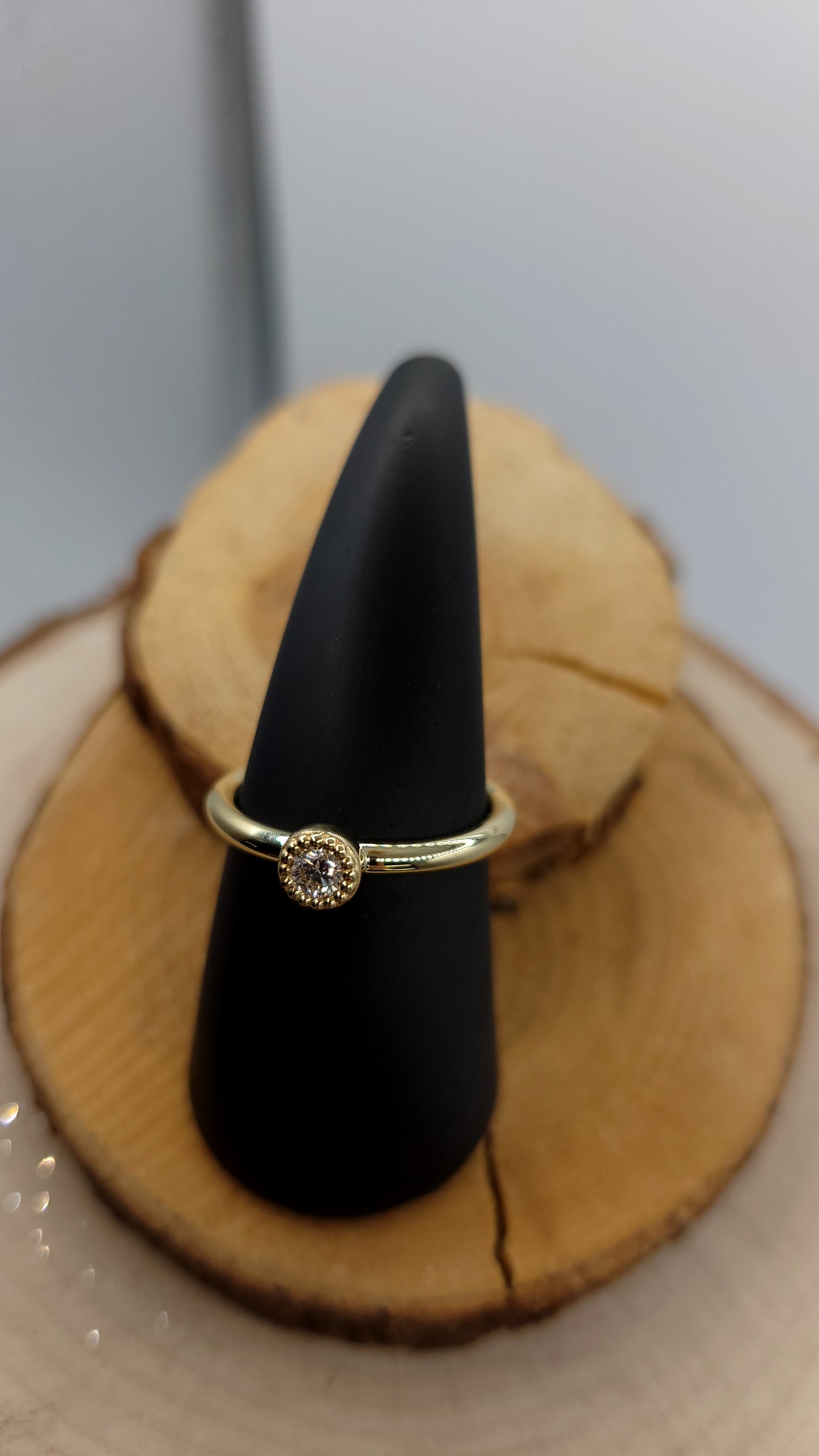 ✨️Bague Soleil halo en or jaune 10k