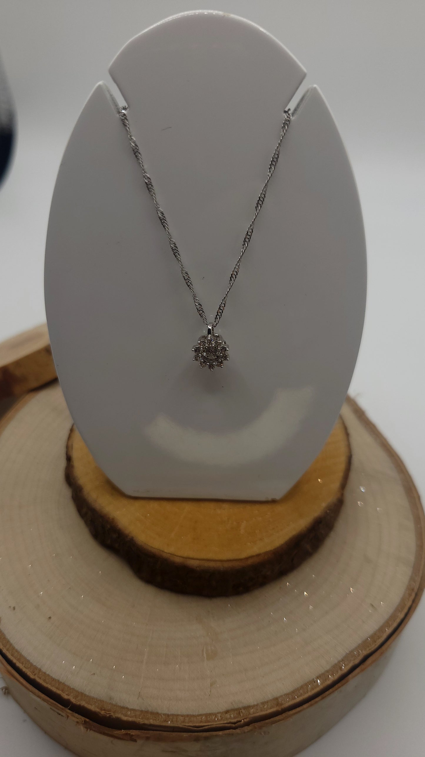 📿Pendentif diamant or blanc