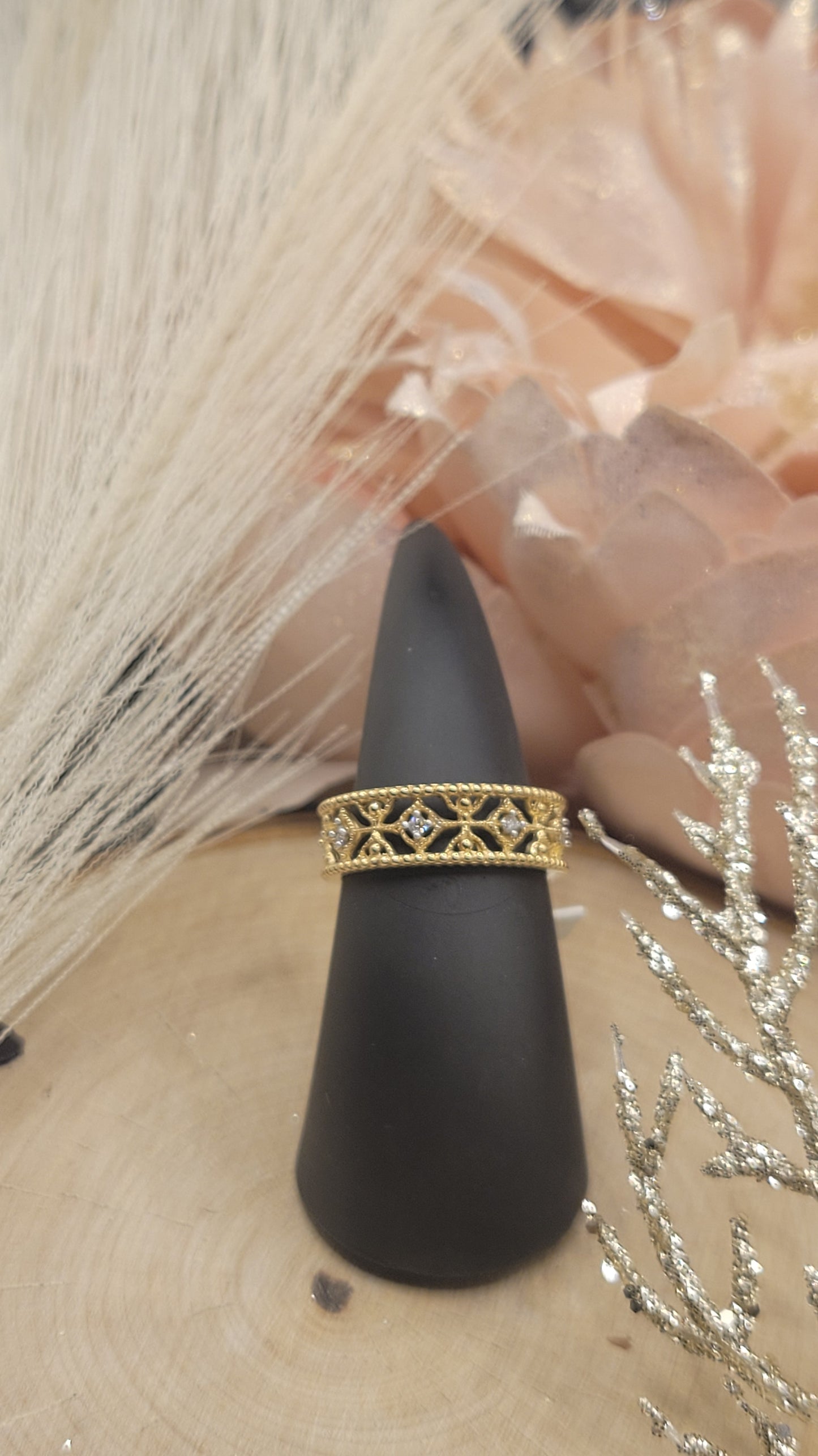 ✨️Bague en or jaune 14k – 1,10 ct de lumière sculptée