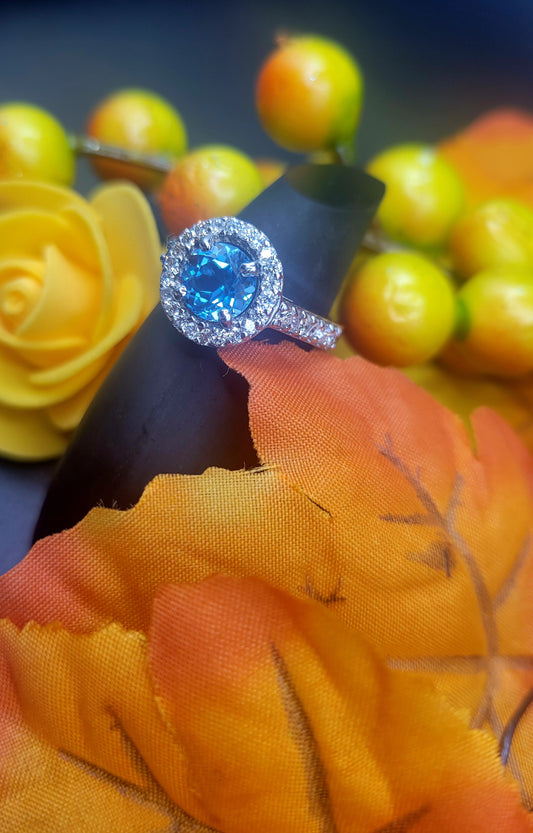 ✨️Bague en or blanc avec topaze suisse