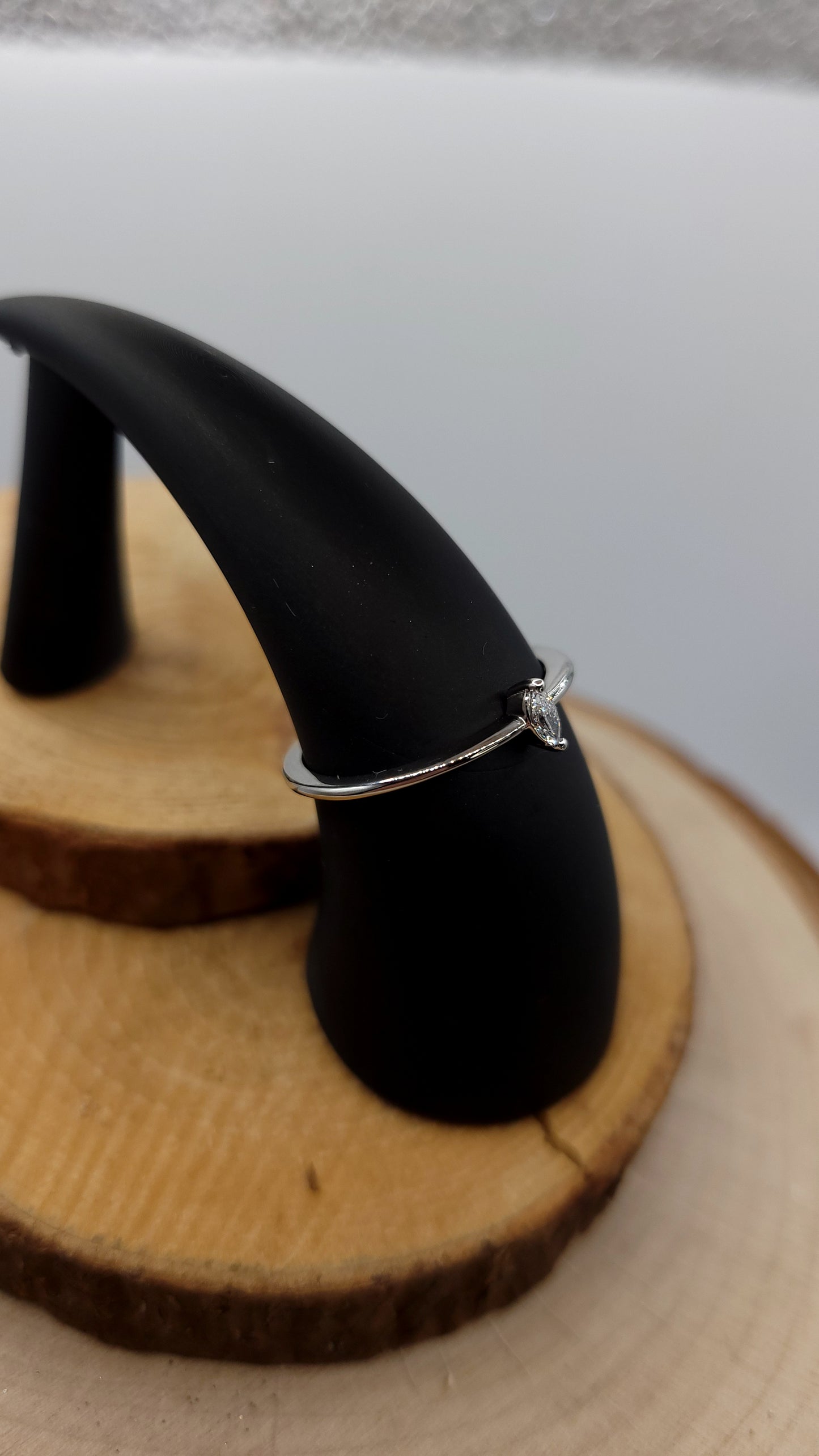 ✨️Bague Marquise- en or blanc 10k