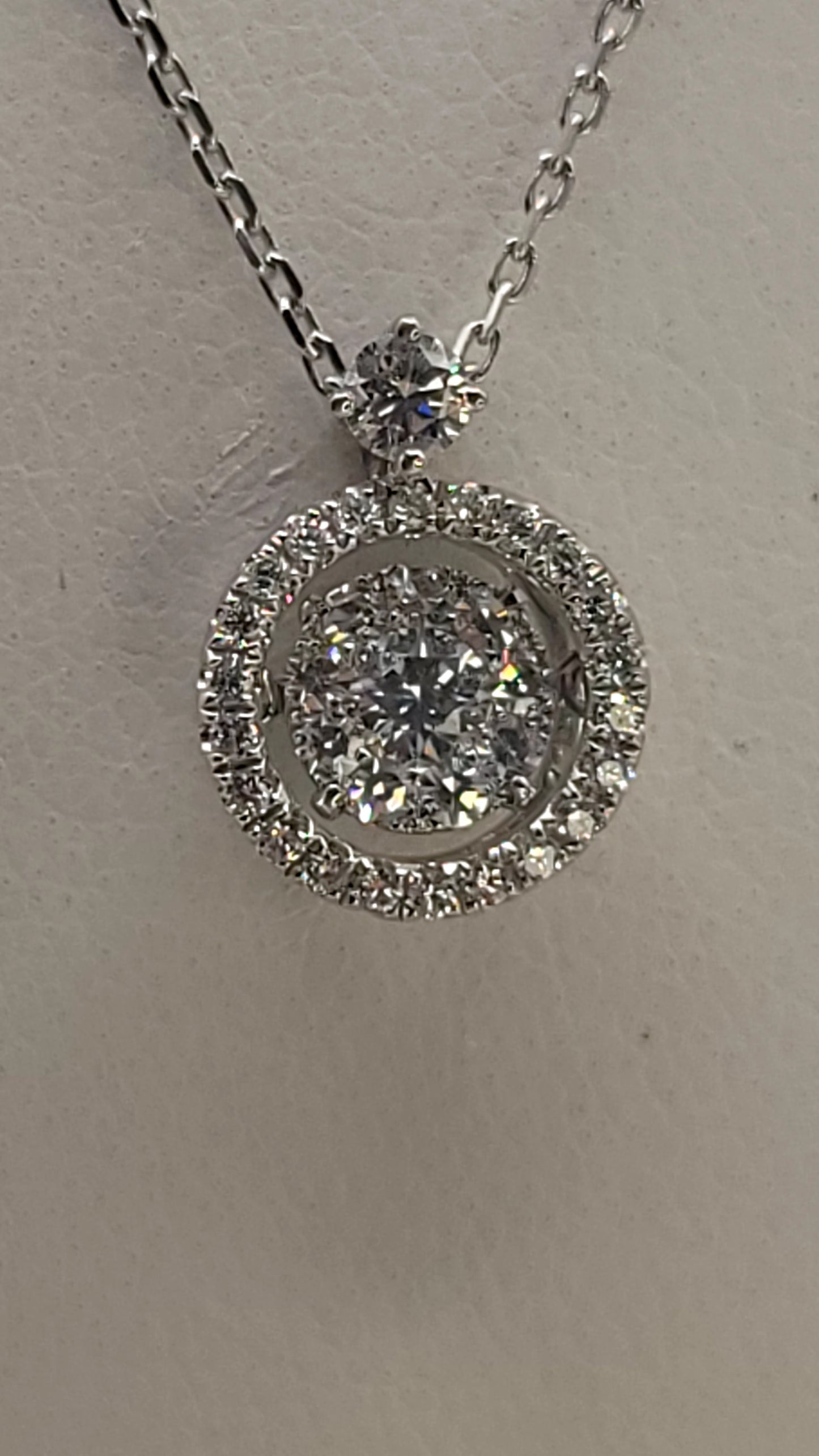 📿Pendentif or blanc + diamants