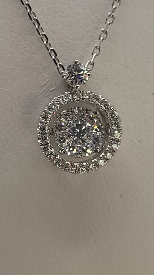 📿Pendentif or blanc + diamants