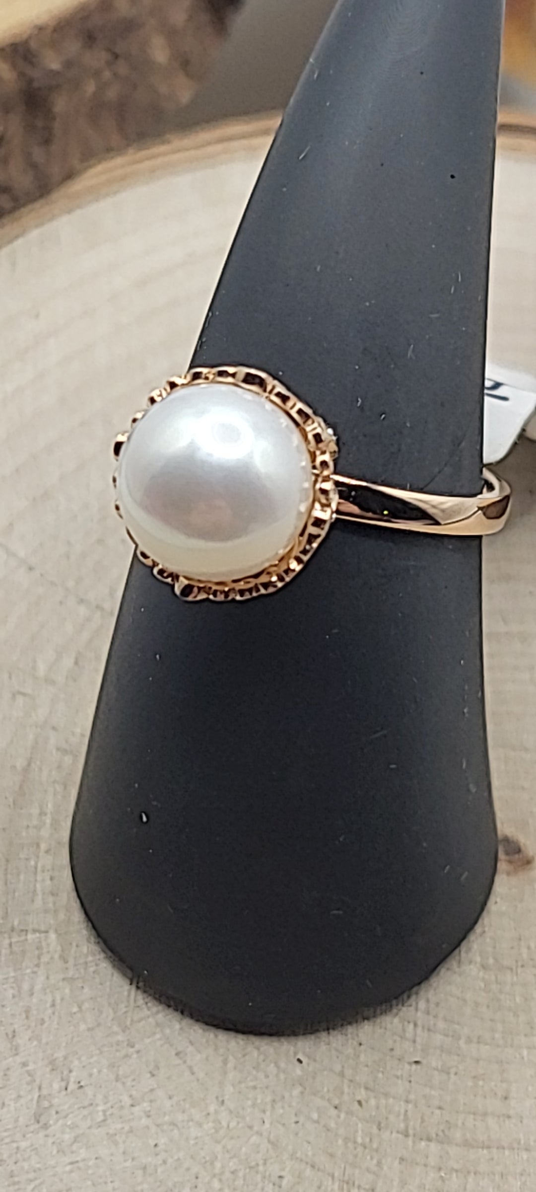 ✨Bague en or rose 14K avec diamant et perle d’eau douce