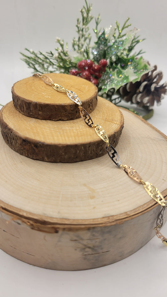 🔗𝐵𝑟𝑎𝑐𝑒𝑙𝑒𝑡 𝑐𝒉𝑎𝑖̂𝑛𝑒 𝑡𝑟𝑖𝑐𝑜𝑙𝑜𝑟𝑒 – 𝑂𝑟 𝑗𝑎𝑢𝑛𝑒, 𝑟𝑜𝑠𝑒 & 𝑏𝑙𝑎𝑛𝑐