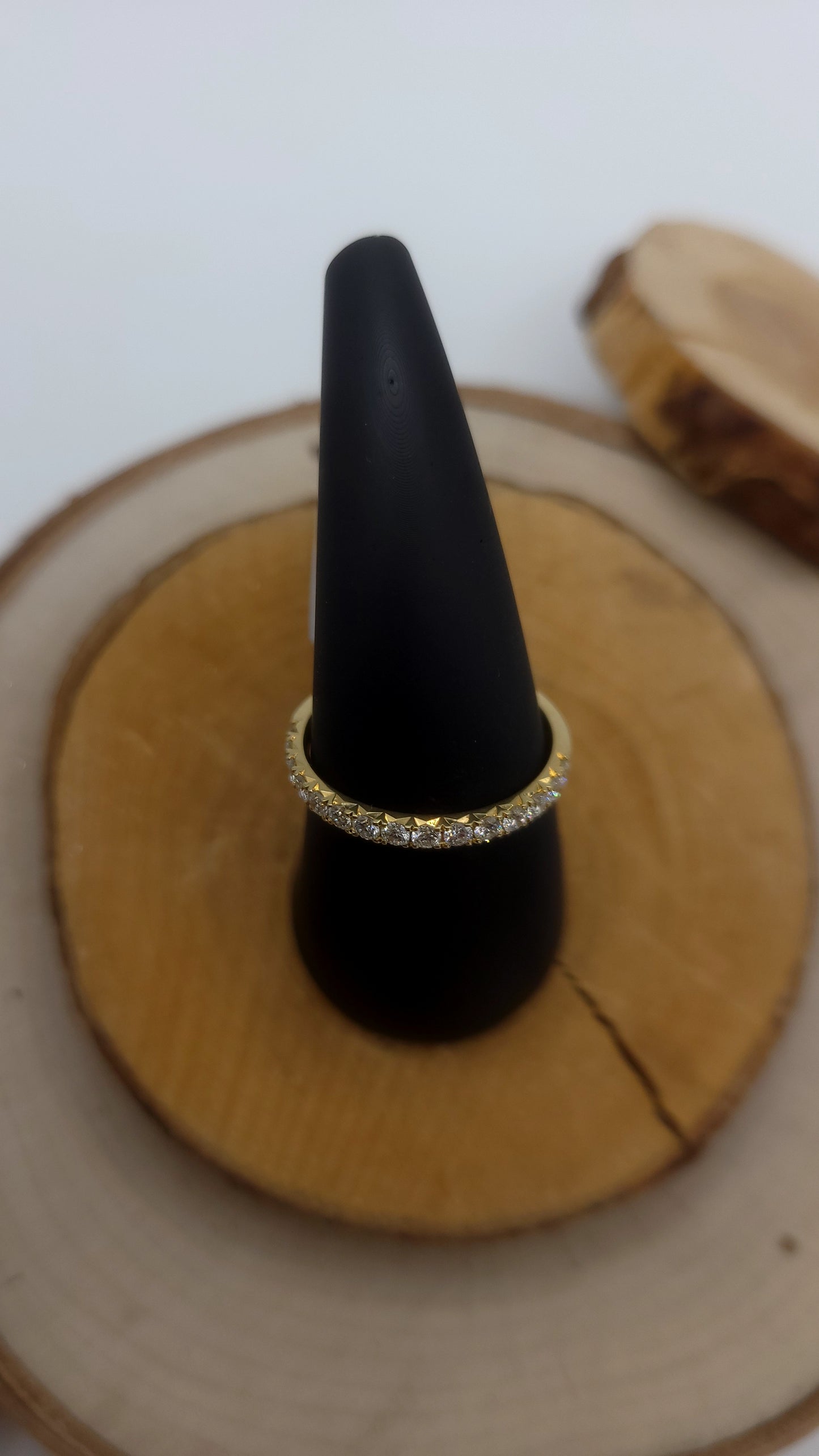 ✨ Bague semi infinis en or jaune 18k avec diamant naturel  – 0.43 ct