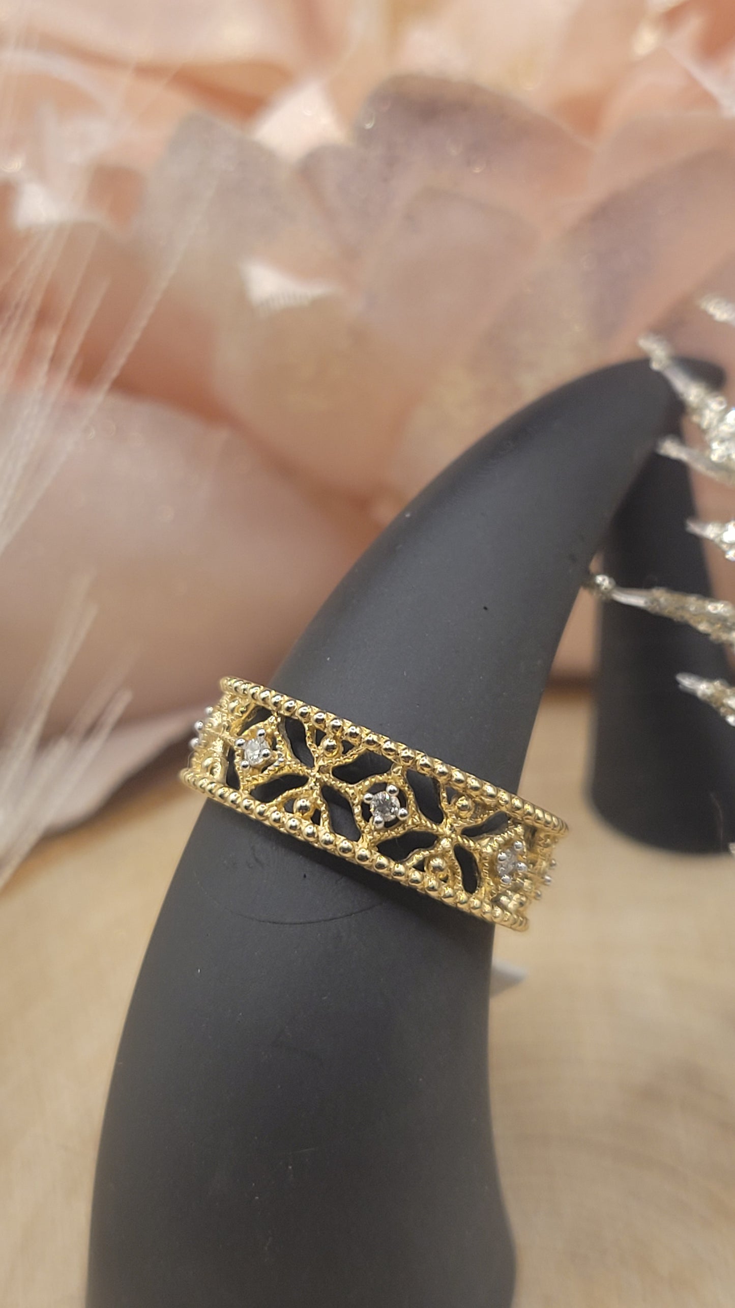 ✨️Bague en or jaune 14k – 1,10 ct de lumière sculptée