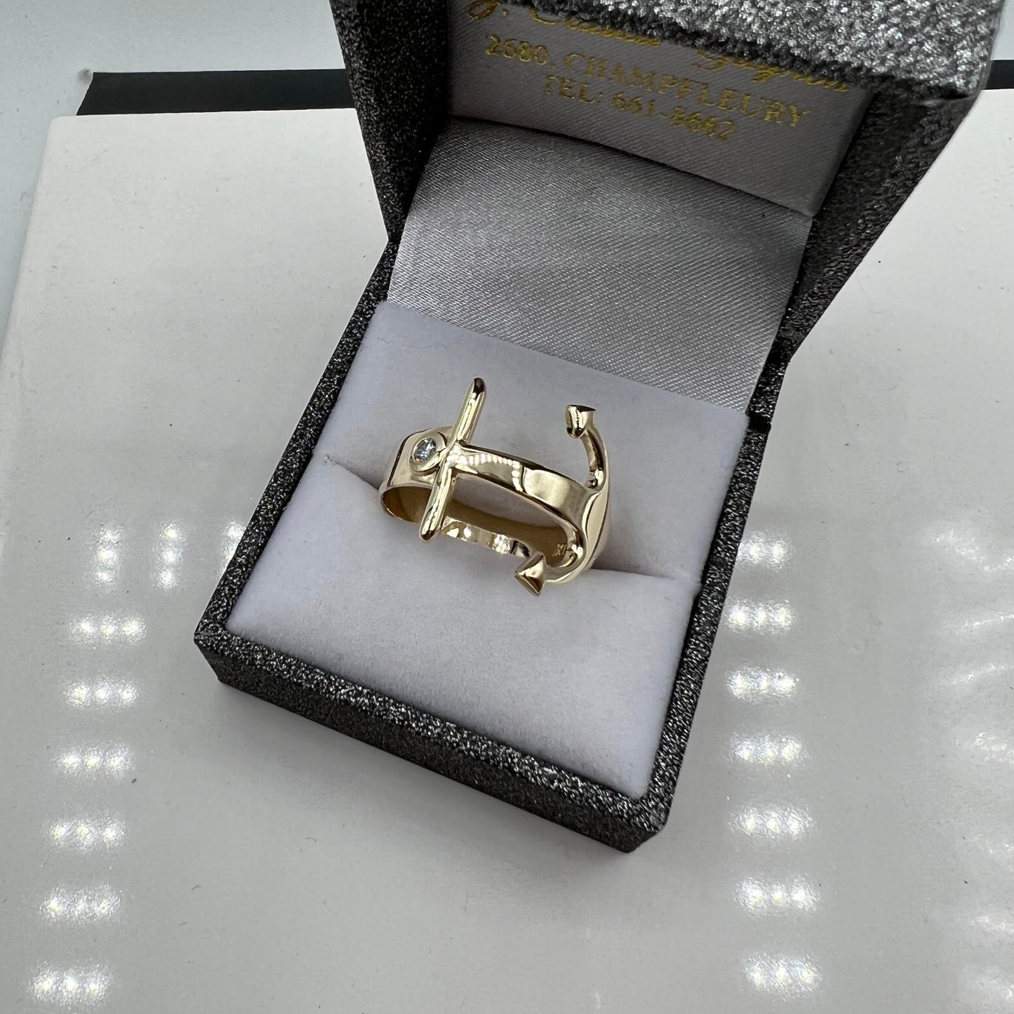 Bague ancre de bateau pour homme
