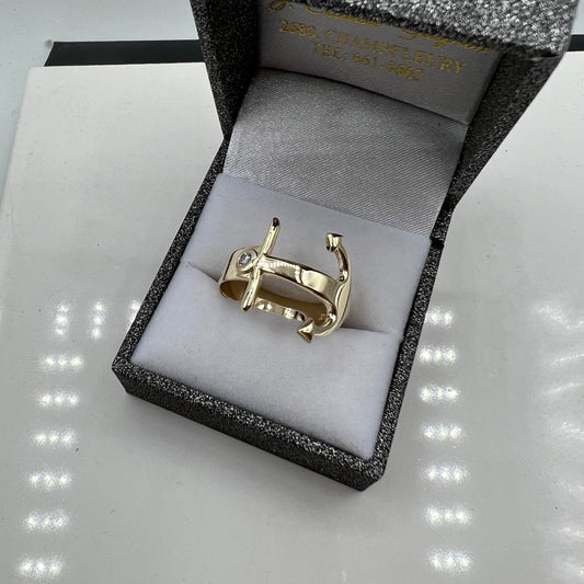 Bague ancre de bateau pour homme
